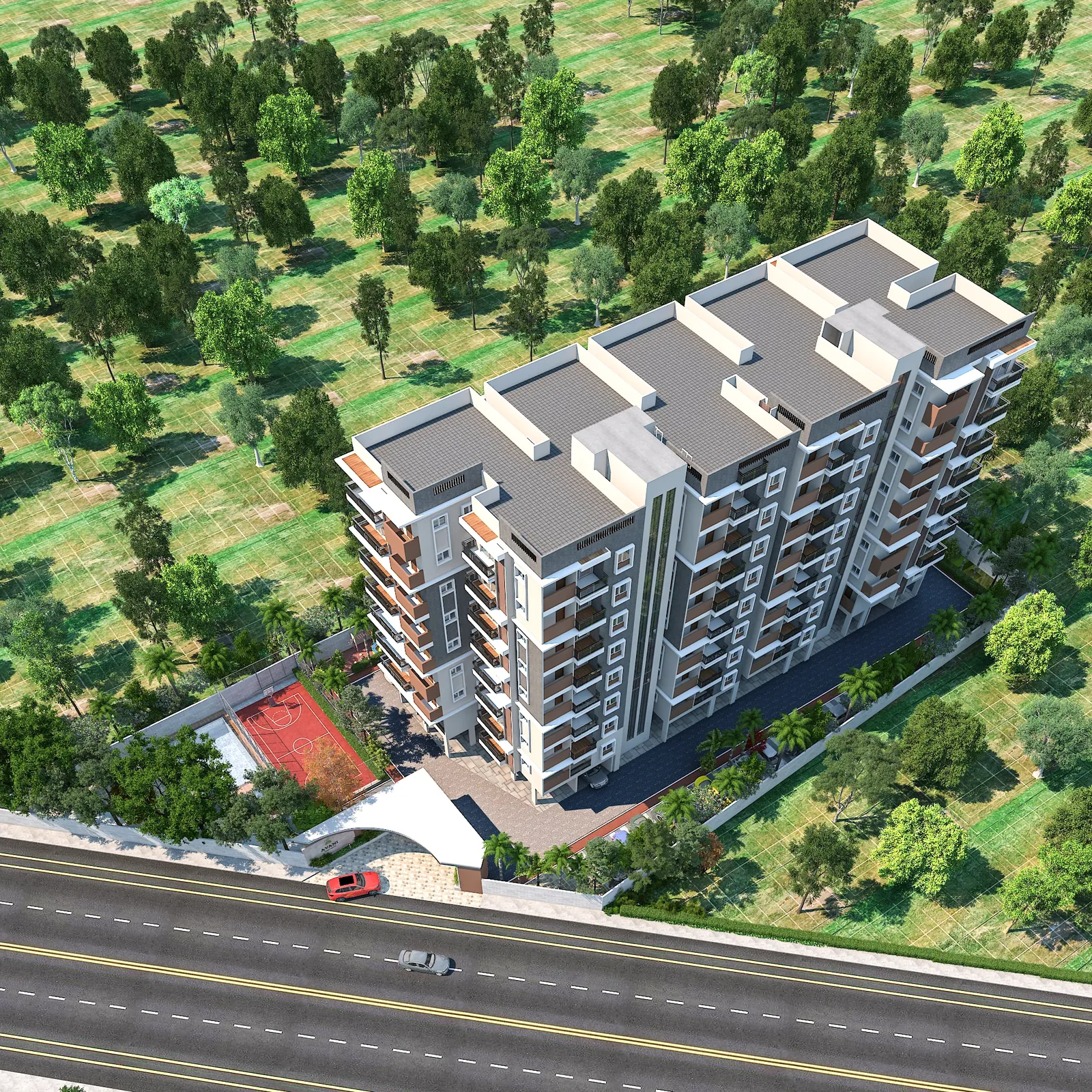 Architect's aerial rendering of Master Craft™ Avani