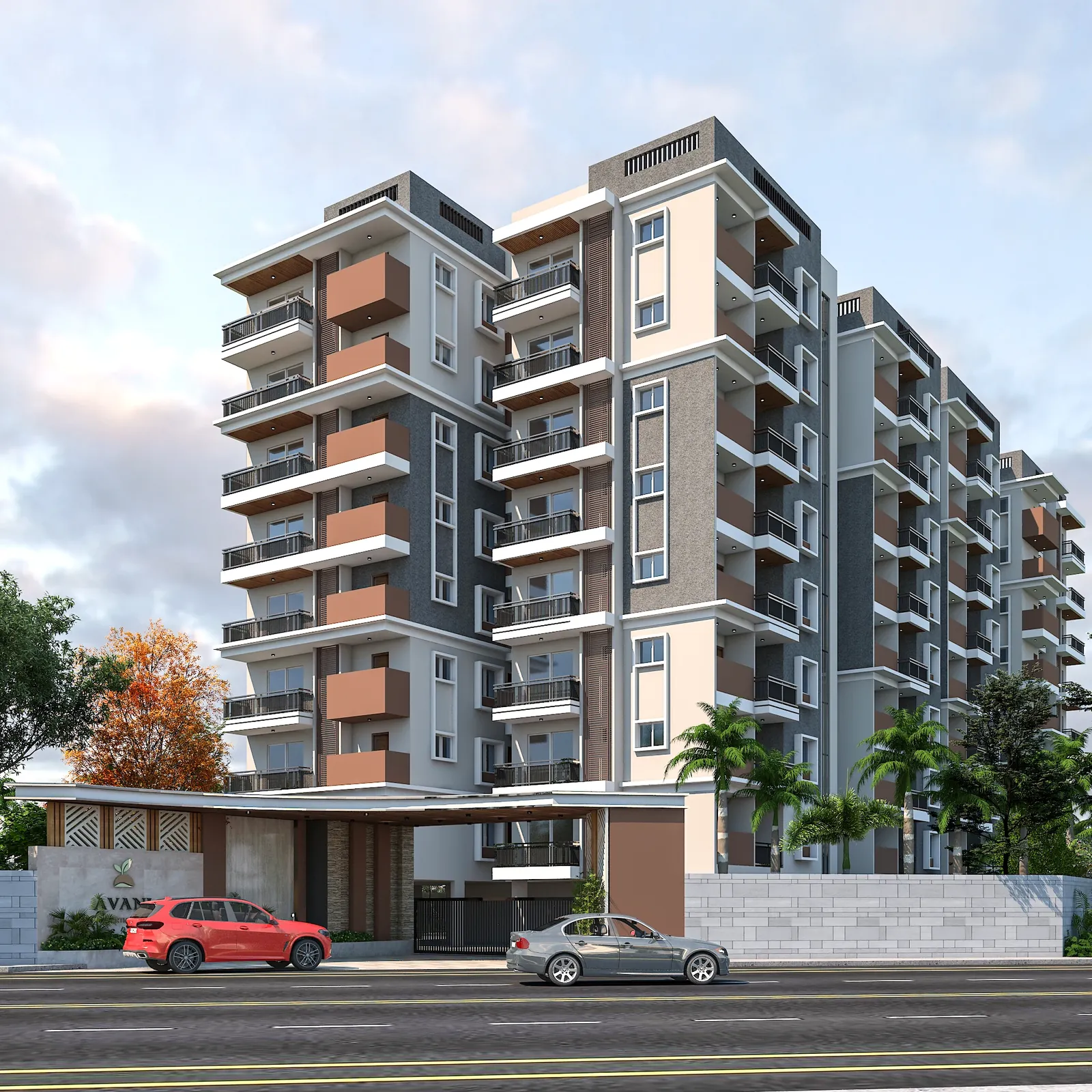 Architect's front elevation rendering of Master Craft™ Avani